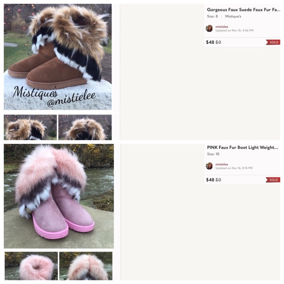 5⭐️RATED Faux Leather Warm Comfy Fall Fuzzy Winter Boot NEW Boutique Size 7 - Picture 11 of 14